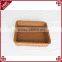 Hand woven customized food storage square shape plastic poly rattan basket for fruit