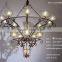 Chinese Style Wedding Decoration Metal Chandelier With Glass