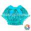 Aqua Sequins Baby Pom bloomers with bow back pom pom Baby Pants & Shorts