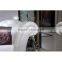 New Classic Top Grain Leather Luxury Wedding Sofa Set Tufted Rolled Arm Curved Back