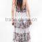 Long hawaiian maxi women dress decorated with lace