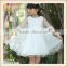 Medium length short sleeves Anti wrinkle girl chiffon wedding dress uses children clothing