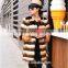 Casual Elegant Ladies Faux Fur Coats Winter Long Sleeve black and white strip Fur Coat Jacket Overcoat Short Design Outerwear