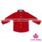 Unisex Fashionable Spring Frock Design Long Sleeve Plain Red Button Kids Shirts Blouse Top