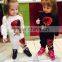 Girls Clothing Sets 2017 Spring Sportswear Rose Floral Embroidered Sequin sets M7041220