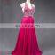 Cheap Best Quality ZZ-E0012 See Through Backless Halter Beading Long Chiffon Evening Dress