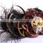 Steampunk mini hat fascinator with flowers and gears