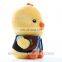 cute dressed in clothes chick mascot plush stuffed toy fowl