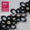 2017 new design black color cotton eyelet lace trim for garment decoration