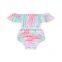 Toddler Cheetah Romper Girl Bodysuit Off Shoulder Jumpsuit