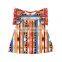 Latest Children Dress Designs Summer Dress Mexican Serape Cow Pom Pom Dress