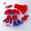 US National Day Baby Harness Dress Set Newborn Baby Stars Flag Set RUFFLE LEGGINGS SHOES