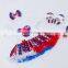 4Pcs Set Independence Day  LOVE PRINT INFANT TUTU DRESS & COTTON ROMPERS & WAKING SHOES & HEADBAND