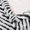 Custom faux fur minky 2 ply plush knitting knitted polyester fleece winter blankets cutting with geometric figure