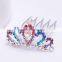 2015 New Model FZZ037 Bridal Wedding Hair Tiara Crown Wholesale Full Colorful Diamond