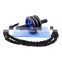 Durable Quality Triple Ab Wheel Roller With Resistance Bands Abdominal Gym Wheel Set Exercise Wheel