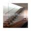 CBMMART Custom Design Metal Steel Wood Staircase With Safe Glass Railing