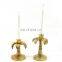 hot selling modern lucky large ornamental palm tree shape gold candleholder