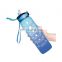 1L custom logo Fitness  PS free plastic protein motivational water bottle for sport