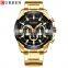 CURREN 8361 Big Gold Stainless Steel Watch Men Japan Analog Quartz Waterproof Calendar Business Watches For Men