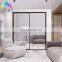 Heavy duty sliding door with shutter metal handle double glazed for bed room / Living room