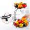 Hot Sale 2-Tier Countertop Fruit Vegetables Basket Bowl Storage With Banana Hanger