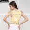 Women Mesh Back Sleeveless Yoga Crop Vests Custom Crew Neck Quick Dry Tennis Loose Tops