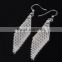 Silver Plated Piercing Rhinestone Prismatic Earring with Hook