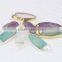 JF6761 New style gold plated natural crystal spike pendant