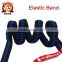 Nylon Black and blue folds elastic band for dog leash using, High end elastic ribbon