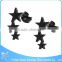 ZS20388 small black stud earring for women stainless steel three star shaped earrings