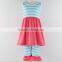 Wholesale Children Boutique Ruffle Short Sets Toddler Christmas 100%Cotton Stripes Kids Persnickety Clothing Set