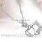 High quality silver color platinum heart necklace diamond necklace jewelry diamond necklaces for women