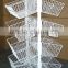 4 tiers Double sided metal wire display shelf for stores