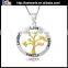 Custom Engraved Family Tree Jewelry 925 Sterling Silver Two-Tone Family Tree Of Life Jewelry