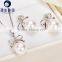 Japanese Akoya Pearl women crystal pearl jewelry set necklace earrings