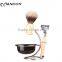 Wholesale wood shave natural brush for shaving with stainless shaving stand