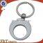 custom euro metal coin holder supermaket metal trolley coin keychain