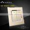 2015 Newest Top Quality Electric PC Organic glass push button 16A 250V 2 gang 2 way wall switch socket