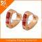 ER05229 surgical steel heart shape zircon earring hoops