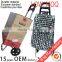 custom foldable vegetable shopping trolley bag with Large capacity