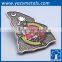 OEM custom metal plated engraved souvenir keychain coin holder