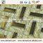 Golden White Mural Interlocking Pattern Glass Mosaic Tile (crystal Glass )