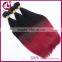 Wholesale price 7A 100% virgin Indian human ombre color 1B/red hair extension Indian hair weave
