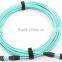 Manufacturer High quality fiber optic jumper mpo OM3 aqua patch cord