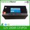12v 24v 36v 48v Nominal Voltage and customer Size 12V 200AH lifepo4 battery