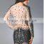 Hot selling charming beaded sexy long sleeve round neck sparkle short homecoming dress