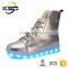 2016 High Neck Warm Shoes For Men Leather LED Light Up Shoe