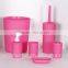 Pink hotel bathroom accessories