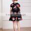 Beautiful Embroidered Baby Girl Dress,black Casual Dress With Flower Pattern